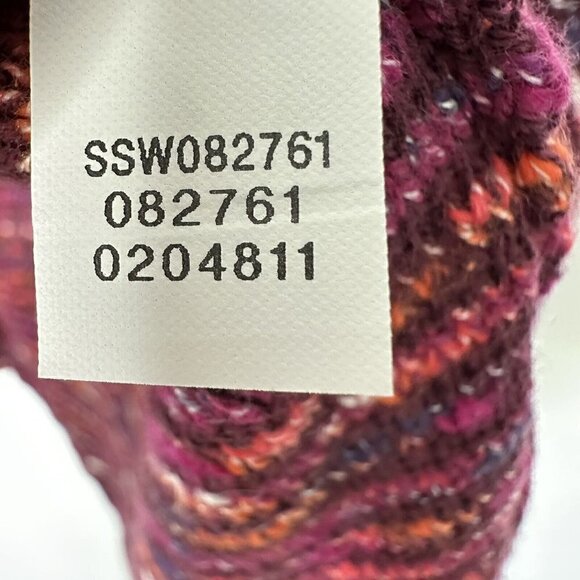 J Jill Cardigan Sweater Maroon Open Long Size S Stripe - Picture 8 of 9